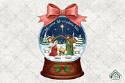 Nativity Scene Snow Globe Christmas, an Illustration by Craft Nest (Thumbnail 1 of 6)