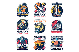 Space Astronaut, Spaceship Icons