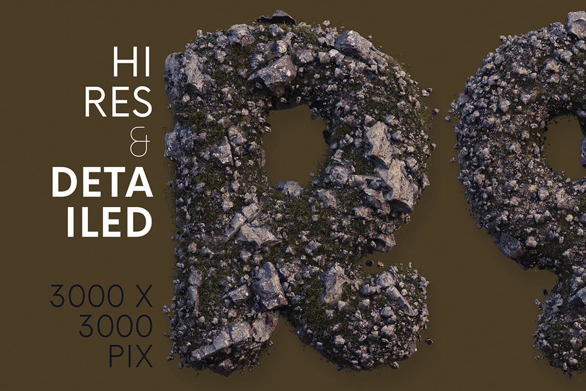 Stones & Grass - PNG Alphabet, an Object Graphic by MIIM (Photo 2 of 4)