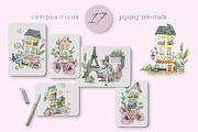Paris romantic watercolor clipart, a Decorative Illustration by NATASHA CHU (Thumbnail 3 of 17)