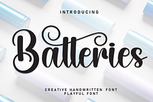Batteries | Script Font