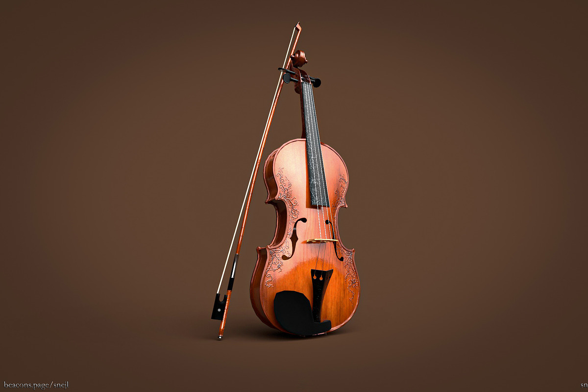 Violin, an Object 3D Model by Snji | 3D Models (Photo 9 of 12)