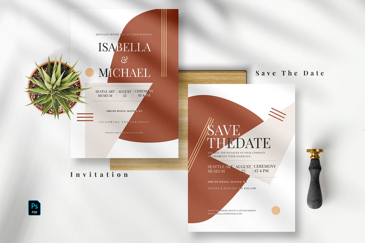 Modern Abstract Invitation Set, an Invitation Template by Azka Creative (Photo 2 of 5)