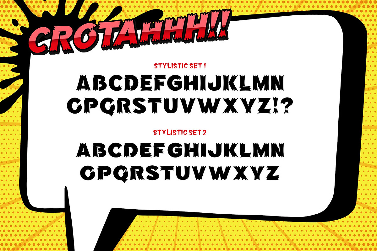The Crotah Comic Style Font, a Sans Serif Font by alit design (Photo 7 of 16)