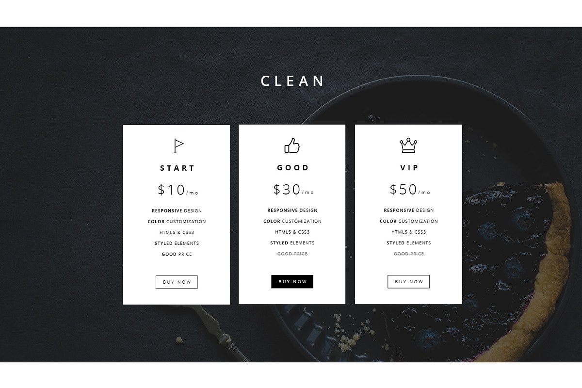 Clean Price Tables, a Templates & Theme by TarasKot (Photo 2 of 6)