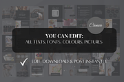 Dark Wellness Instagram Templates, a Social Media Template by SociallyyCreative (Thumbnail 4 of 10)