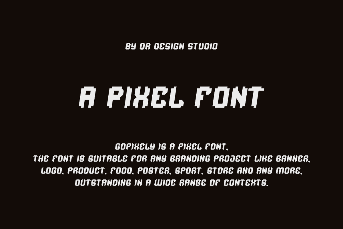Gopixely - Game & Pixel Font, a Sans Serif Font by QR Design Studio (Photo 3 of 6)