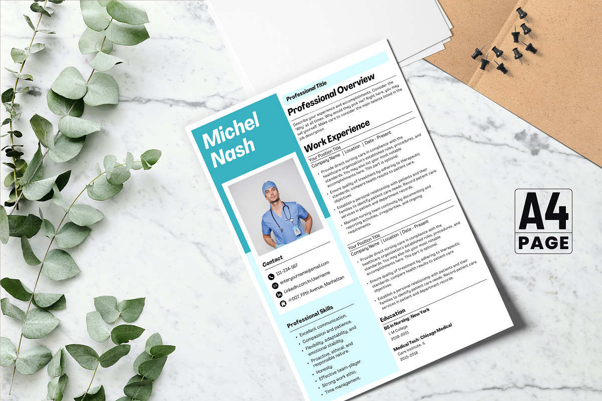 Medical Resume Template, a Print Template by Snapybiz (Photo 3 of 10)
