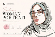 Girl in Glasses Vector Portrait, a Person Illustration by Elena Naumchenkova (Thumbnail 1 of 4)