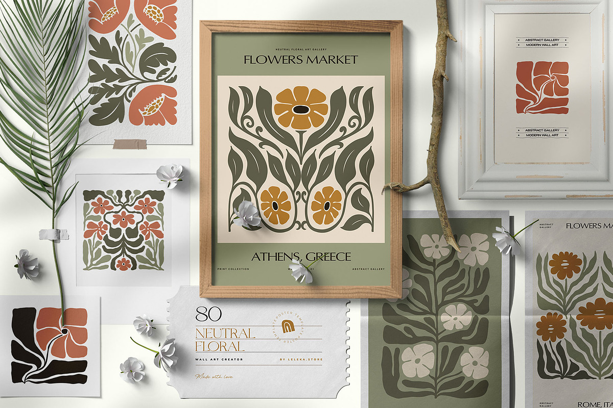 Neutral Floral | Wall Art Collection, an Object Graphic by Leleka.Store (Photo 2 of 18)