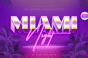 Miami - 80s Retro Logo Mockup