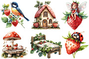 Strawberry Fairy Garden Clipart, an Illustration by Designworld (Thumbnail 3 of 6)