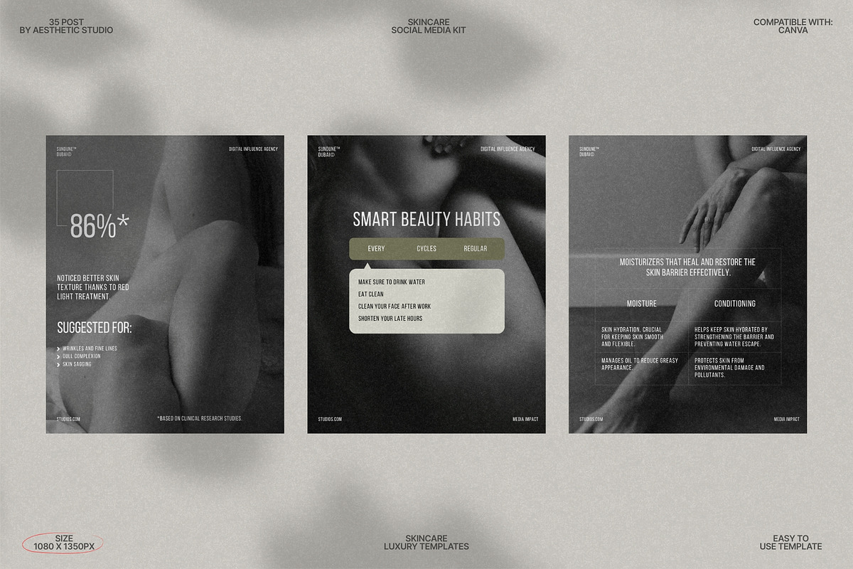 Skincare Feed Templates in Canva preview 5
