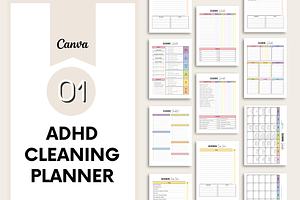 ADHD Cleaning Checklist Bundle, a Stationery Template by Local Marketing Templates