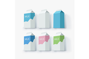 various milk packages in set on, a Food Illustration by IfH