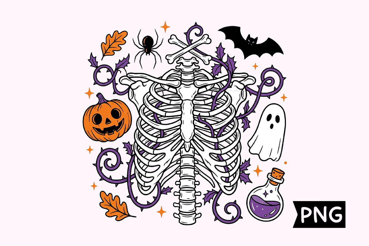 Spooky Skeleton Halloween Art, a Seasonal Illustration by Creative Art (Photo 1 of 3)