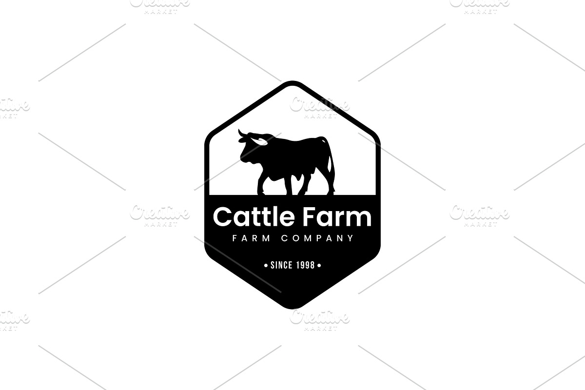 Cattle farm logo illustration, a Branding & Logo Template by Dyn Studio