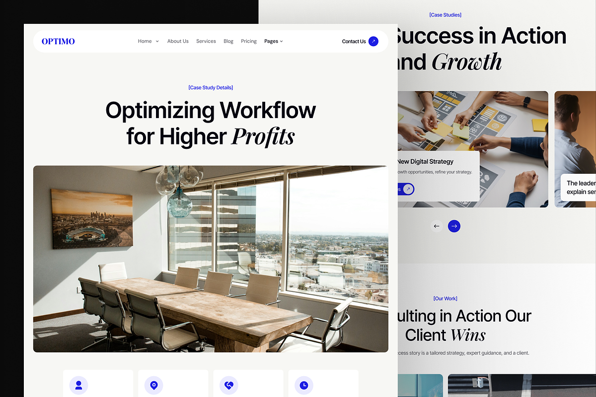 Optimo - Business Consultation Figma, a Landing Page Template by Pentaclay (Photo 3 of 4)