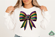 Mardi Gras Crochet Bow PNG, an Illustration by Craft Nest (Thumbnail 2 of 4)