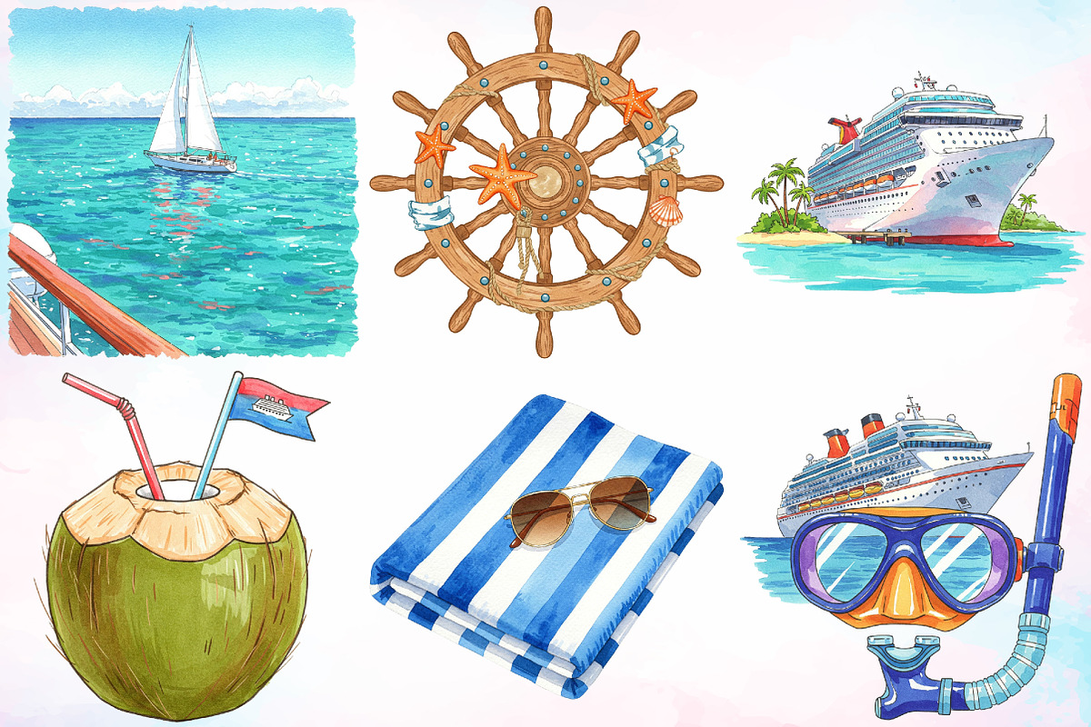 Cruise Adventure Summer Clipart PNG, a Seasonal Illustration by Canvas Craft (Photo 5 of 5)