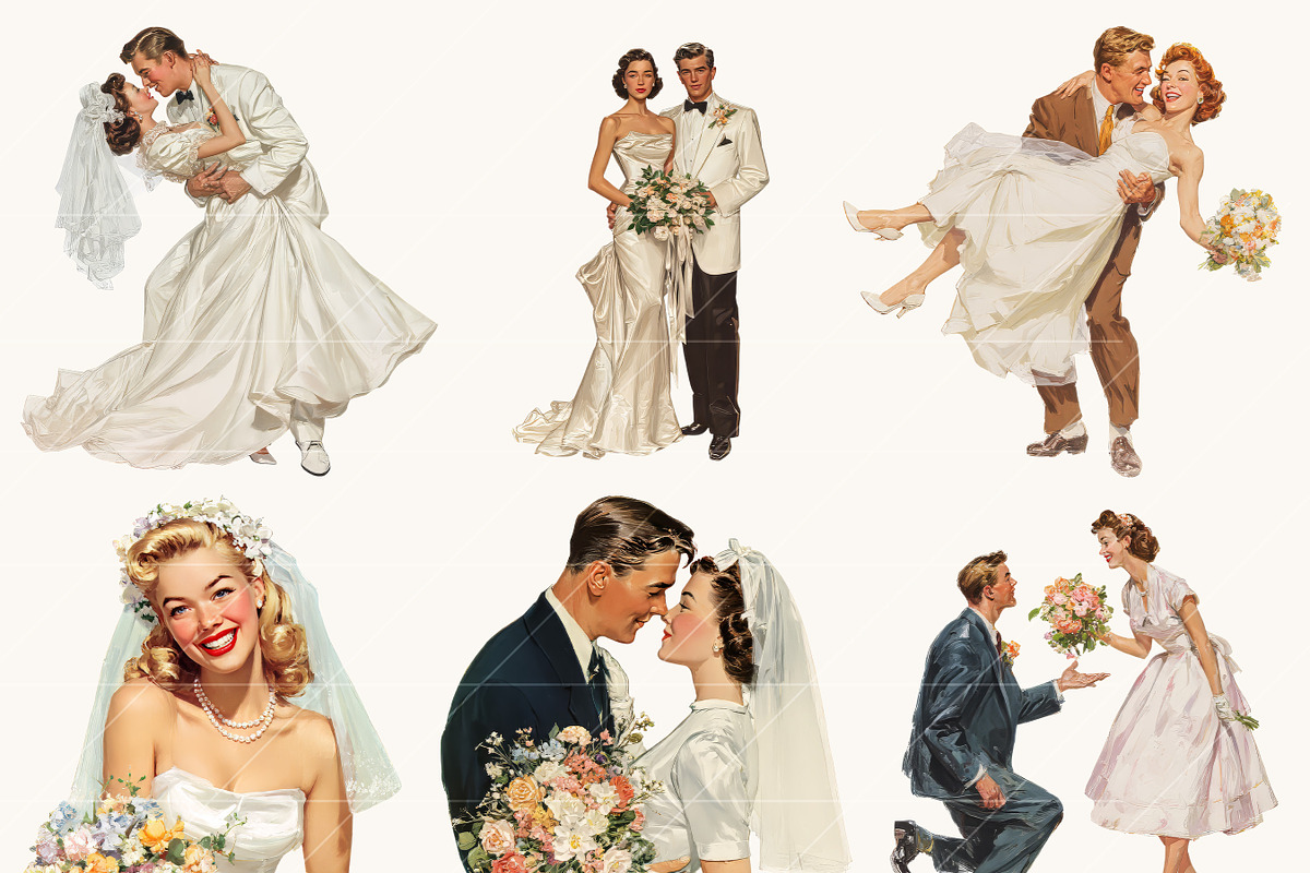 Vintage Wedding Bride and Grooms, a Person Illustration by Design Scotch (Photo 4 of 9)