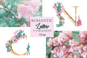 Romantic Alphabet Letters Floral PNG, an Illustration by ColorfulNest (Thumbnail 1 of 5)
