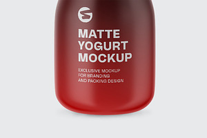 Matte Yogurt Bottle Mockup