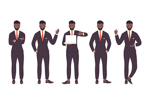 Afro Businessman in Various, a Person Illustration by Flashvector