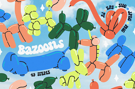 Bazoons. Fancy balloon animals set, an Object Graphic by my.ordinarty