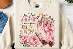 You Glow Differently PNG, Makeup Bag, a Seasonal Illustration by Canvas Craft