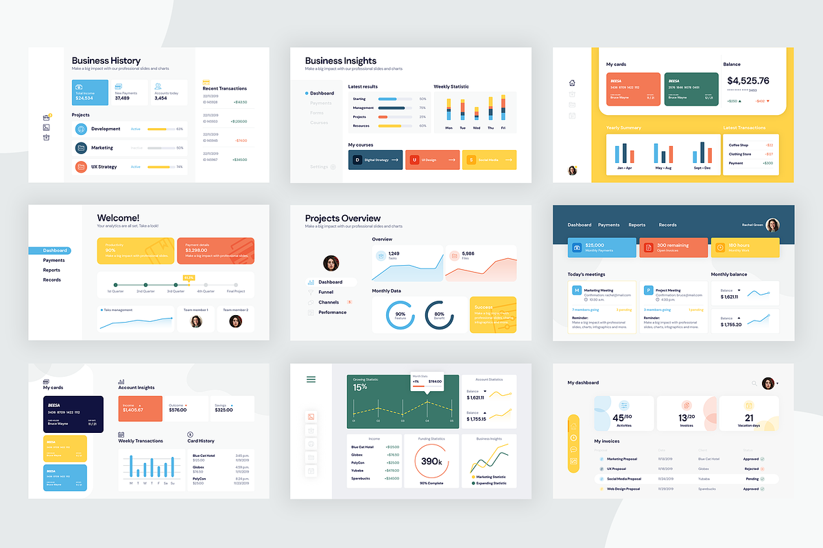 Dashboard Infographics, a Presentation Template by Slidesmash