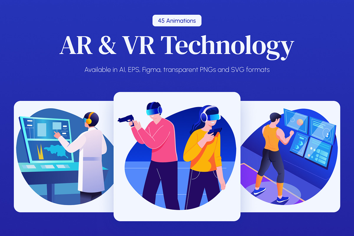 Animated AR and VR Technology Art Se, a Technology Illustration by Brickclay (Photo 1 of 5)