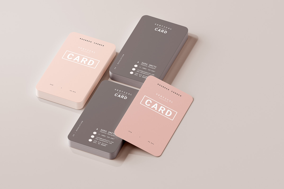 Vertical Business Card Mockups, a Print Template by pmvch (Photo 4 of 20)