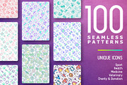 100 Seamless Patterns Collection, a Pattern Graphic by Alex Blogoodf (Thumbnail 1 of 12)