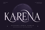 Karena – Elegant Serif Font Family, a Serif Font by Krismagraph (Thumbnail 1 of 13)