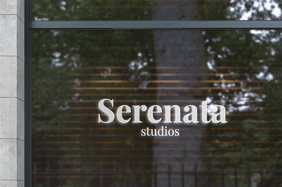 Serenata Glass Window Logo Mockup preview 3