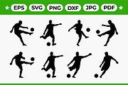 Soccer Player Silhouette Vector, an Object Graphic by Artonix (Thumbnail 1 of 3)