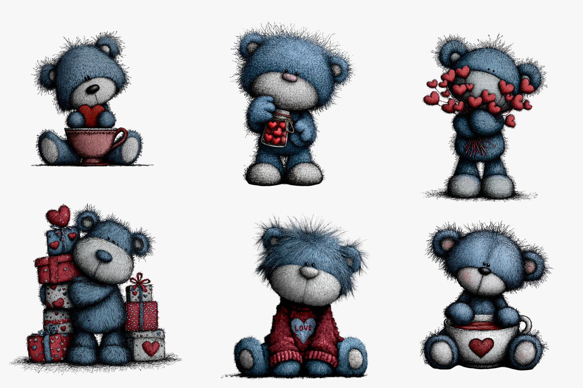 Whimsical Valentine Teddy Bear, an Illustration by CreationArt (Photo 5 of 6)