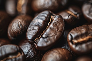 Background of coffee beans, a Food & Drink Photo by AlyaAnd