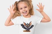 Cute Halloween bats. TShirt Sticker., an Animal Illustration by KENO Mascots (Thumbnail 5 of 9)
