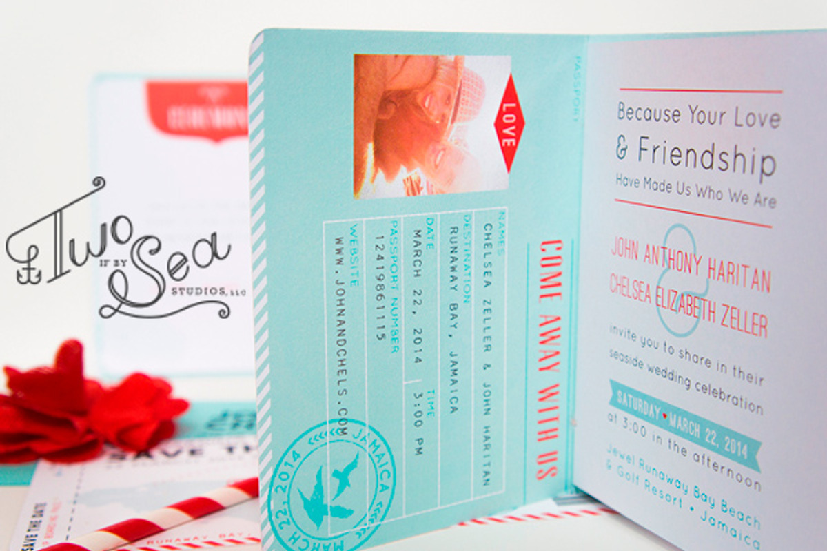 Passport Wedding Invitation Template, an Invitation Template by Two if by Sea Studios (Photo 4 of 4)