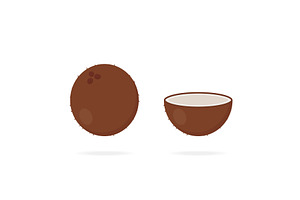 Coconut icon in cartoon style, an Object Illustration by Vector Creator