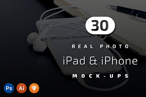 30 iPhone & iPad Real Photo Mockups