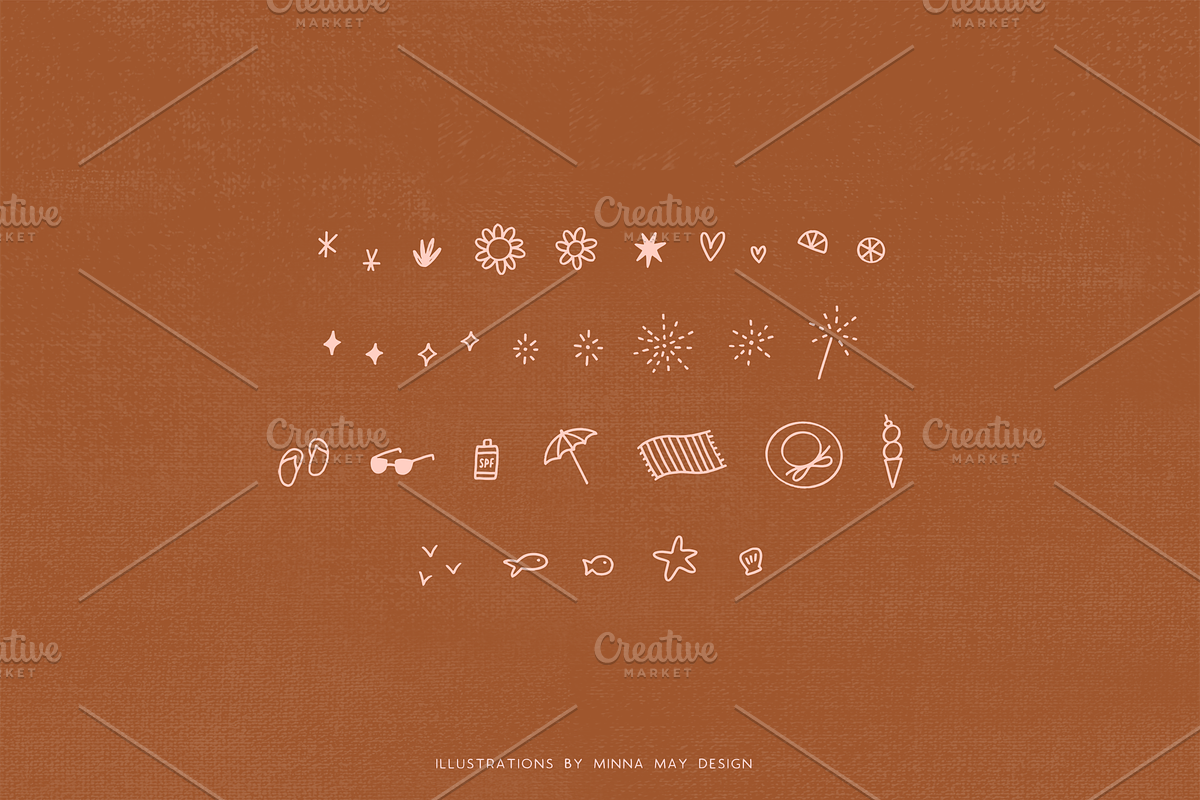Summer Beach Illustrations, a Texture Illustration by Minna May Design (Photo 6 of 6)