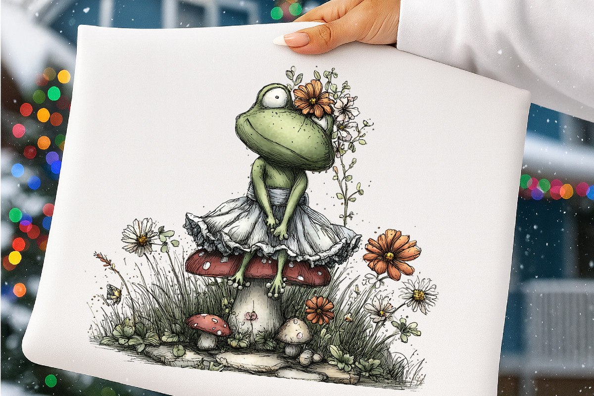 Whimsical Watercolor Frog Clipart, an Illustration by SinaCreation (Photo 8 of 9)