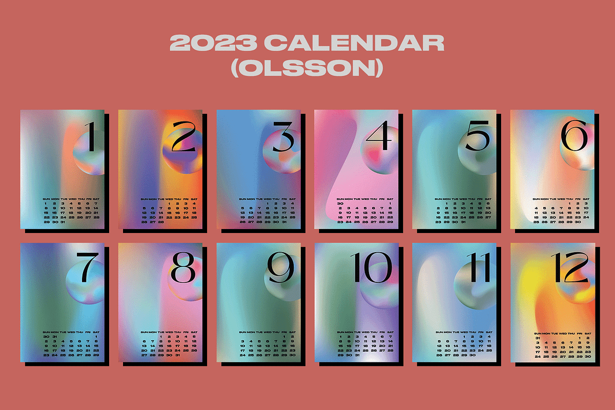 2023 Calendar | OLSSON, a Stationery Template by Two Sleepy Heads Studio (Photo 2 of 4)