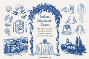 Italian Whimsical Clipart Set, an Object Illustration by Jenny Quince (Thumbnail 1 of 15)