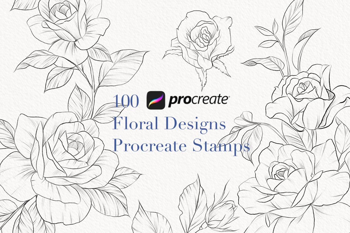 Procreate flower stamp, roses brush, a Brush Add-On by AnnaPolitmerskaja (Photo 1 of 4)