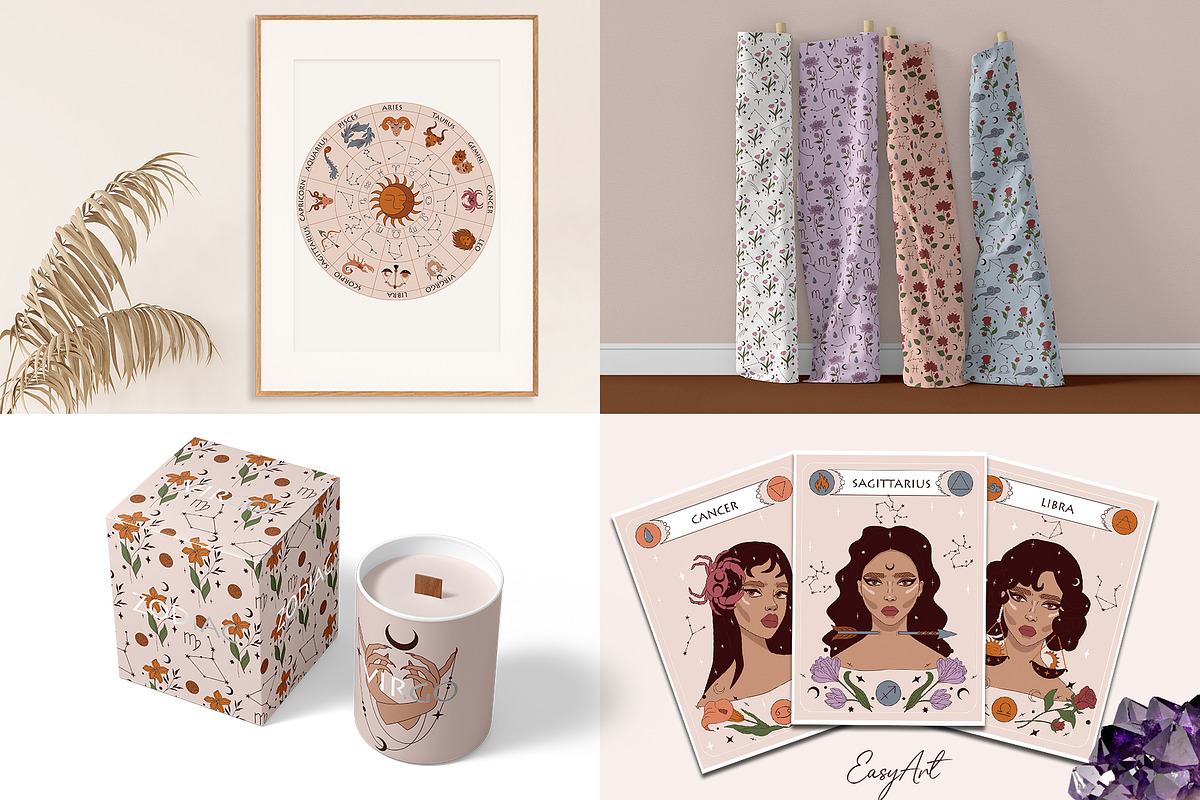 ZODIAC women and flowers collection, an Object Illustration by EasyArt (Photo 2 of 11)