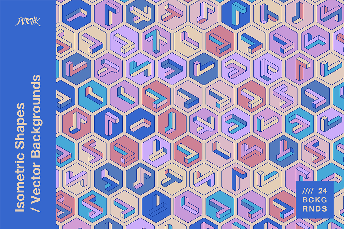 Isometric Shapes / Vector Background, a Background Graphic by dvtchk (Photo 8 of 16)